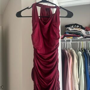 Lucy in the Sky Burgundy Halter Dress